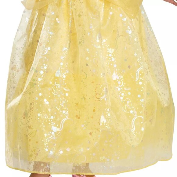 Girls Disney DELUXE BELLE Beauty & the Beast Costume Size Med 7/8 Dress Up NWT - Picture 4 of 4